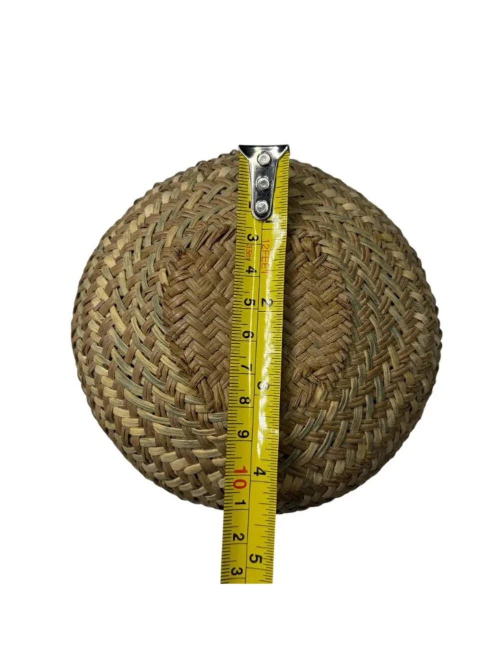 Vintage Handwoven Woven Urn Pot Basket Flared Rim Natural Fiber Storage 4.5